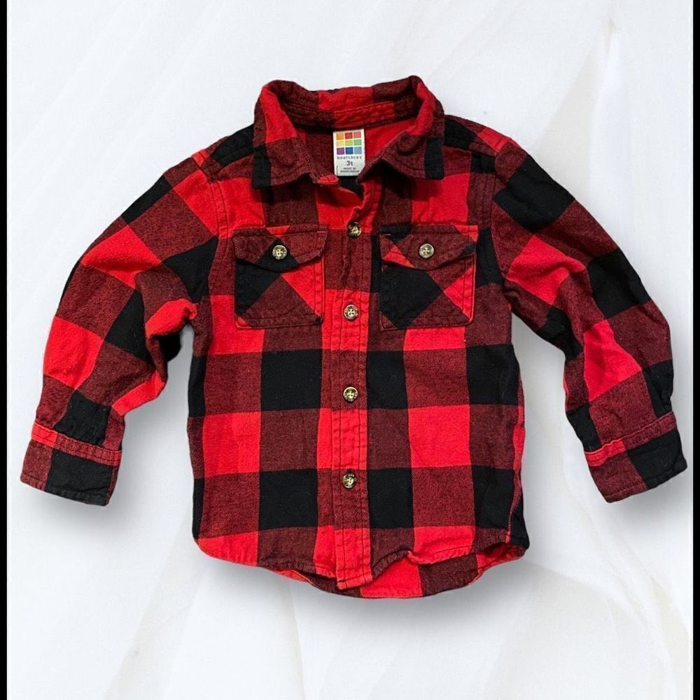 Y2K Healthtex Classic Red & Black Flannel Button Up
